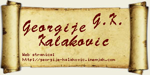 Georgije Kalaković vizit kartica